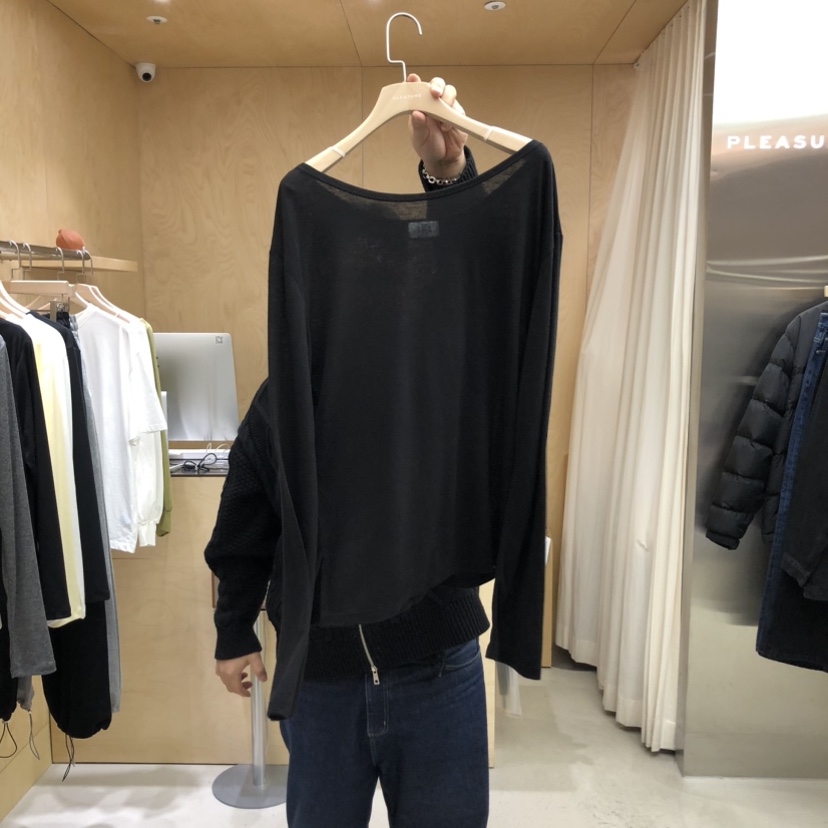 PLEASURE韓國東大門代購女裝新品休閑26春夏長袖T恤不含圍巾PLEASURE長袖T恤圖色4