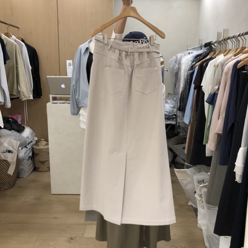 VILLABUTTON韓國直郵實拍女裝新款時尚熱賣職業休閑長裙長款VILLABUTTON長裙