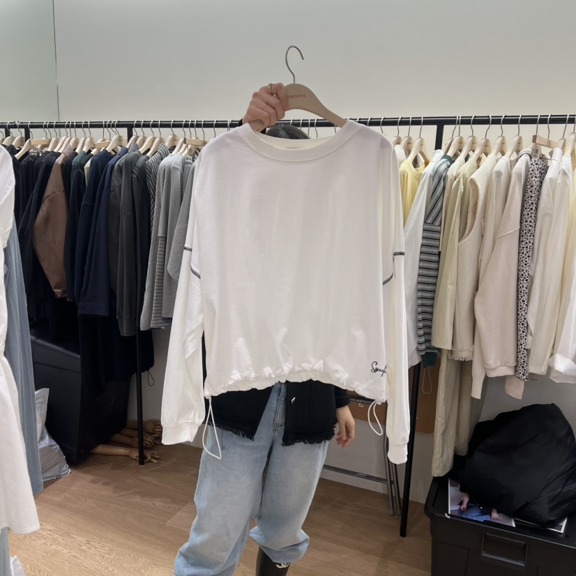 SPAGHETTI韓國直郵女士新品熱賣時尚人氣休閑推薦長袖T恤spaghetti長袖T恤圖色1