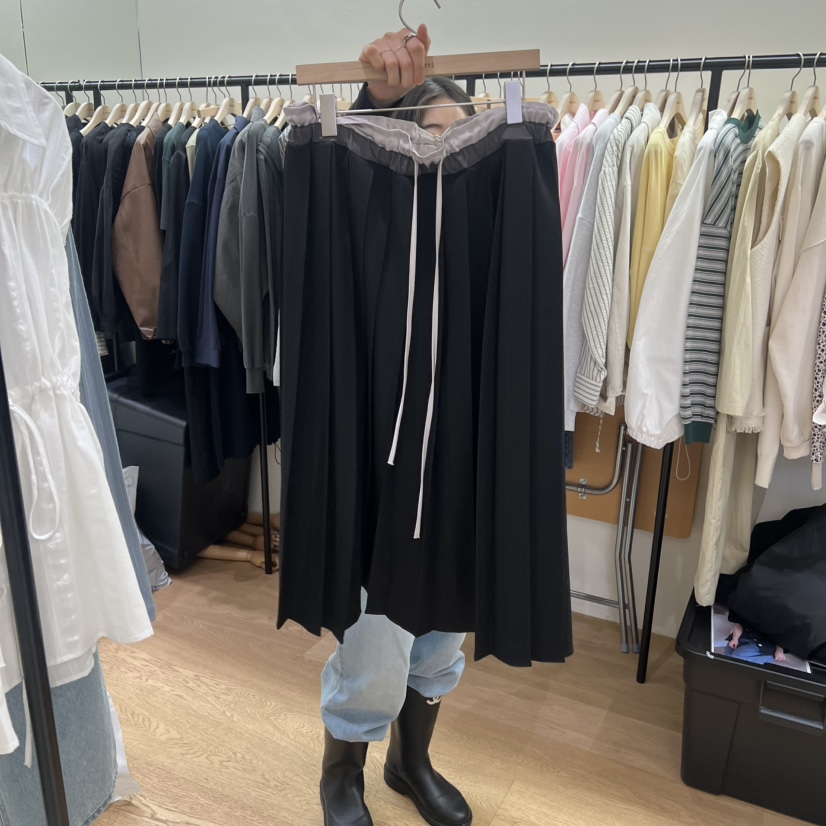 SPAGHETTI韓國直郵女士新款職業熱賣休閑推薦26春夏長裙褶皺spaghetti長裙圖色1