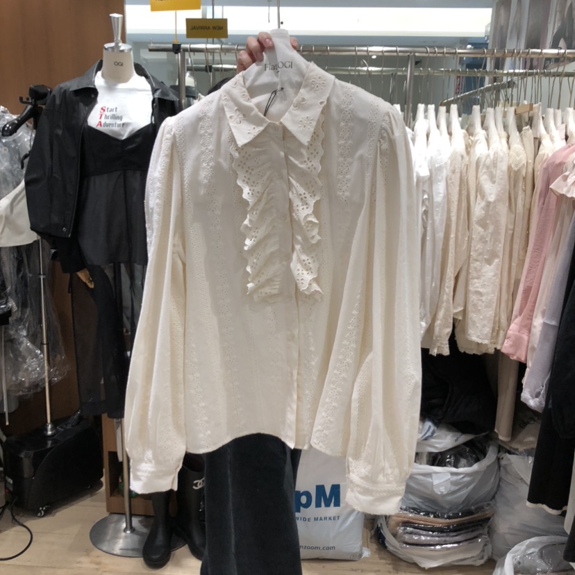 OGI韓國東大門代購女裝新品時尚推薦26春夏休閑襯衫蕾絲衫FLat OGI襯衫/蕾絲衫圖色1