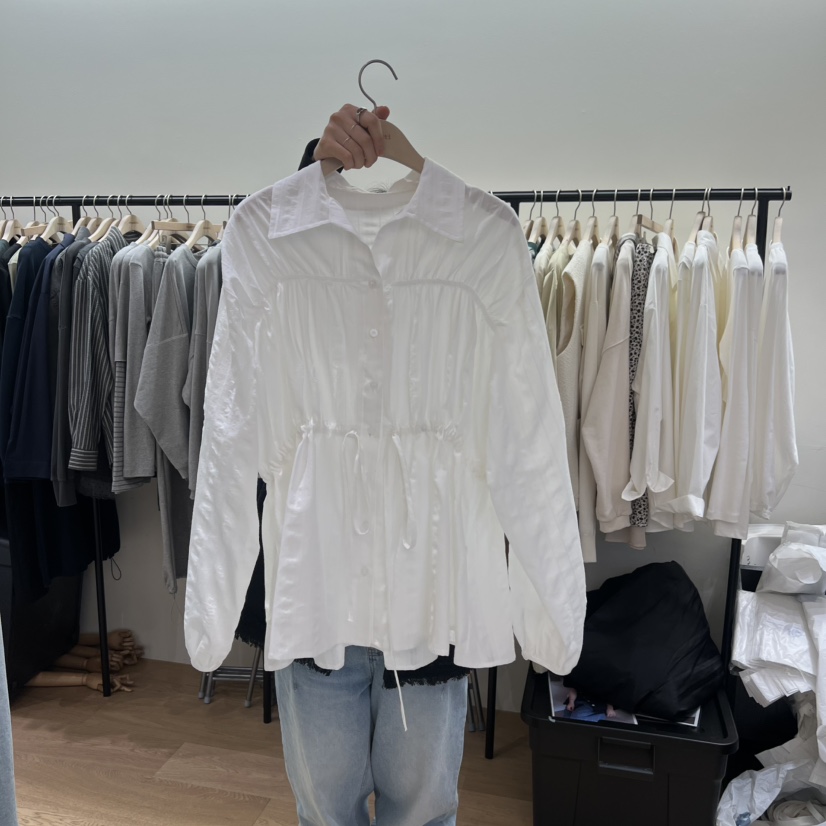 SPAGHETTI韓國代購女士新品休閑推薦26春夏職業襯衫蕾絲衫spaghetti襯衫/蕾絲衫圖色1