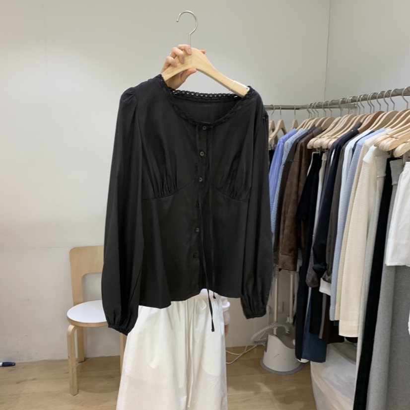 FOREST韓國東大門直郵女裝新品26春夏人氣休閑襯衫蕾絲衫FOREST襯衫/蕾絲衫圖色2