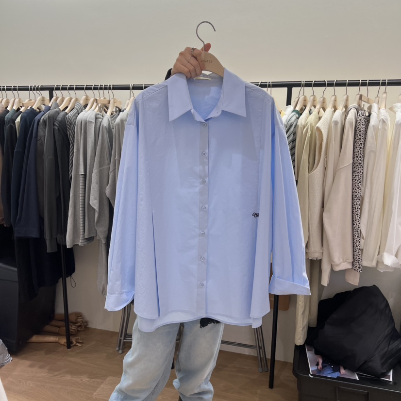 SPAGHETTI韓國代購女裝新品推薦時尚人氣襯衫蕾絲衫刺繡褶裥spaghetti襯衫/蕾絲衫圖色1