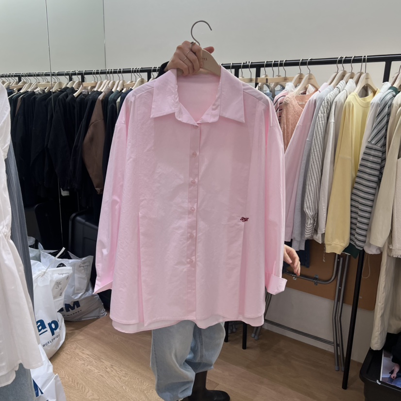 SPAGHETTI韓國代購女裝新品推薦時尚人氣襯衫蕾絲衫刺繡褶裥spaghetti襯衫/蕾絲衫圖色3