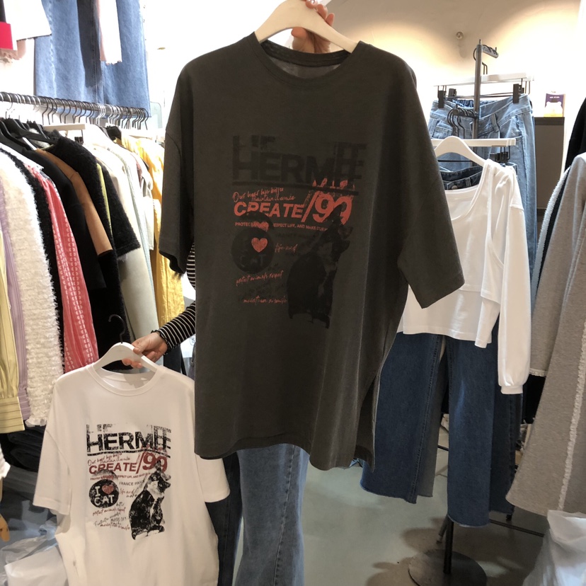 OZ韓國直郵女士新款時尚熱賣推薦休閑人氣職業26春夏T恤OZ.ounceT恤圖色3