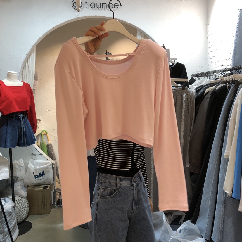 OZ韓國直郵女士新品26春夏休閑推薦熱賣時尚職業人氣長袖T恤OZ.ounce長袖T恤圖色1