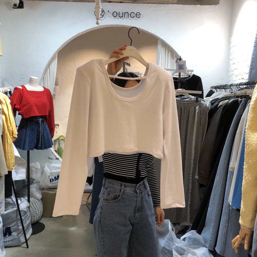 OZ韓國直郵女士新品26春夏休閑推薦熱賣時尚職業人氣長袖T恤OZ.ounce長袖T恤圖色2