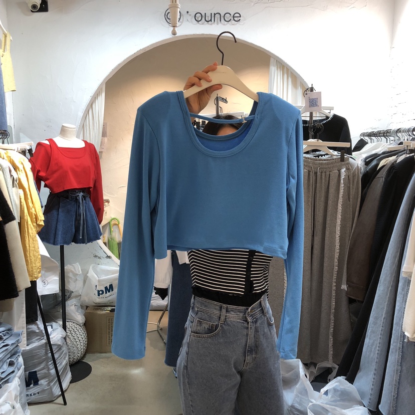 OZ韓國直郵女士新品26春夏休閑推薦熱賣時尚職業人氣長袖T恤OZ.ounce長袖T恤圖色3