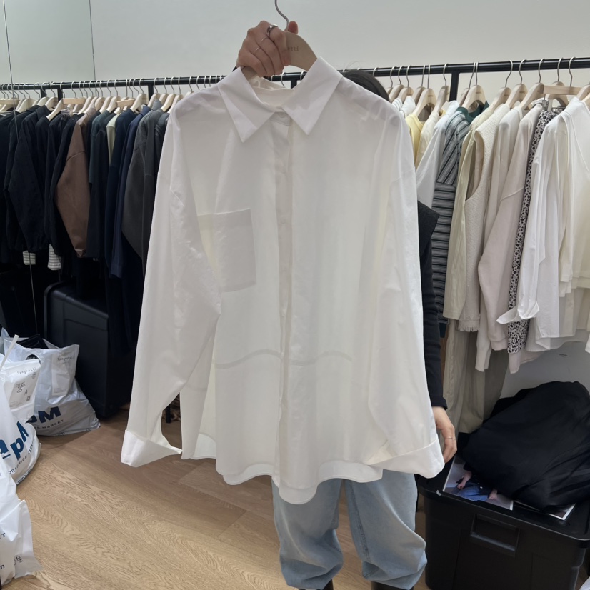 SPAGHETTI韓國東大門直郵女裝新品26春夏推薦休閑襯衫蕾絲衫spaghetti襯衫/蕾絲衫圖色1