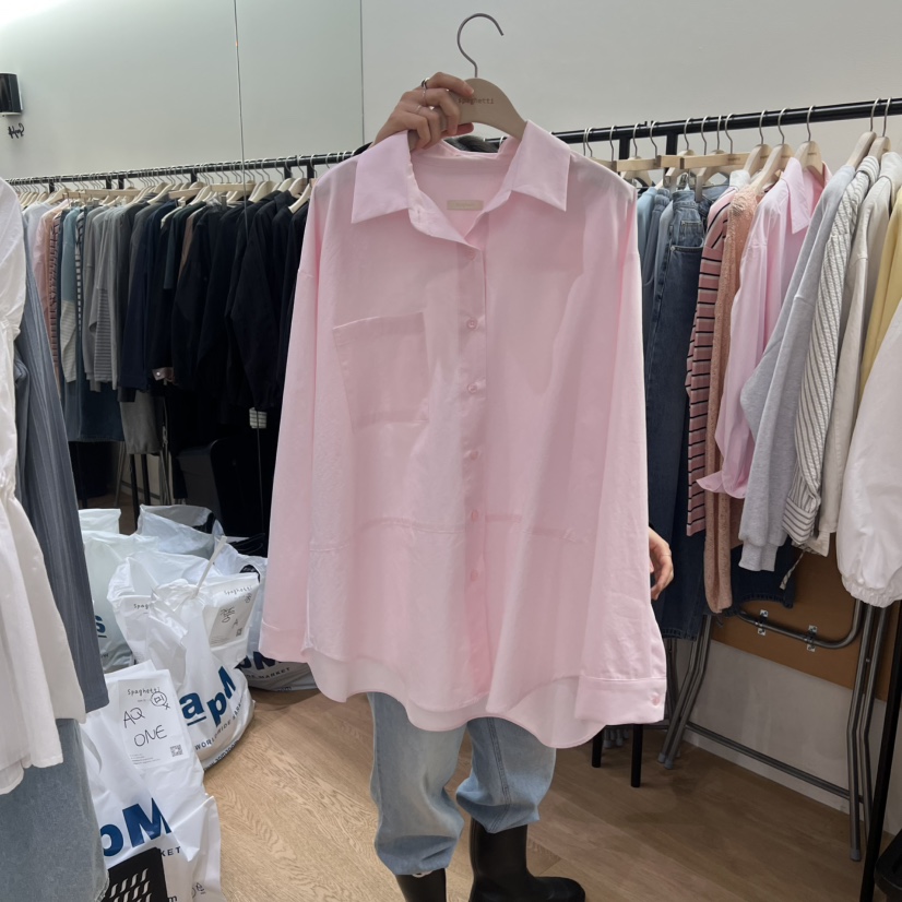 SPAGHETTI韓國東大門直郵女裝新品26春夏推薦休閑襯衫蕾絲衫spaghetti襯衫/蕾絲衫圖色2