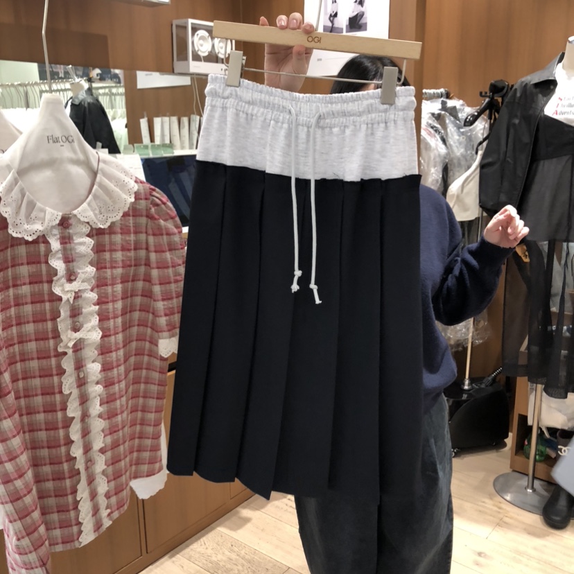 OGI韓國直郵實拍女士新款人氣推薦休閑半身裙中短裙百褶褶裙FLat OGI半身裙/中短裙圖色1