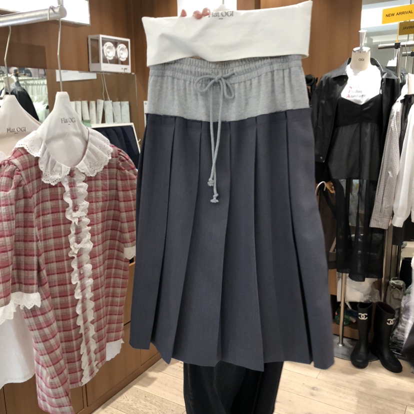 OGI韓國直郵實拍女士新款人氣推薦休閑半身裙中短裙百褶褶裙FLat OGI半身裙/中短裙圖色2