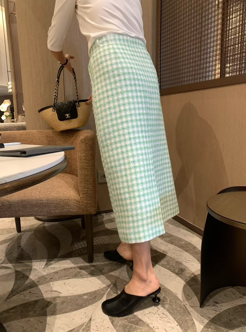 PRIVIE/H/LOW GAUGE韓國直郵實拍女裝新品休閑長裙粗花呢PRIVIE/H/LOW GAUGE長裙