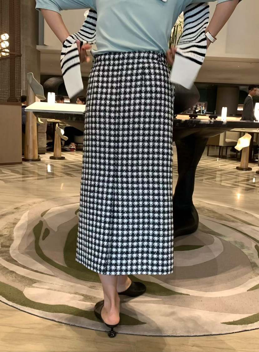 PRIVIE/H/LOW GAUGE韓國直郵實拍女裝新品休閑長裙粗花呢PRIVIE/H/LOW GAUGE長裙圖色3