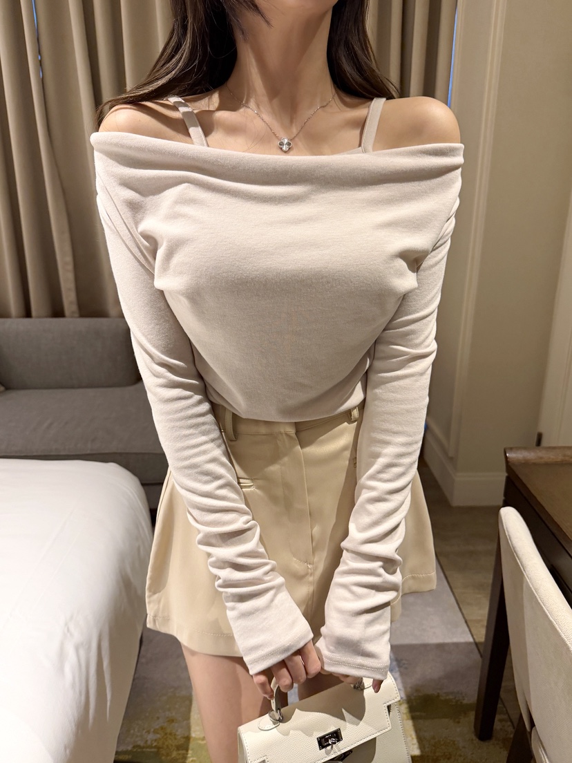 CLOTH韓國直郵實拍女裝新品26春夏熱賣人氣時尚職業長袖T恤CLOTH長袖T恤圖色2