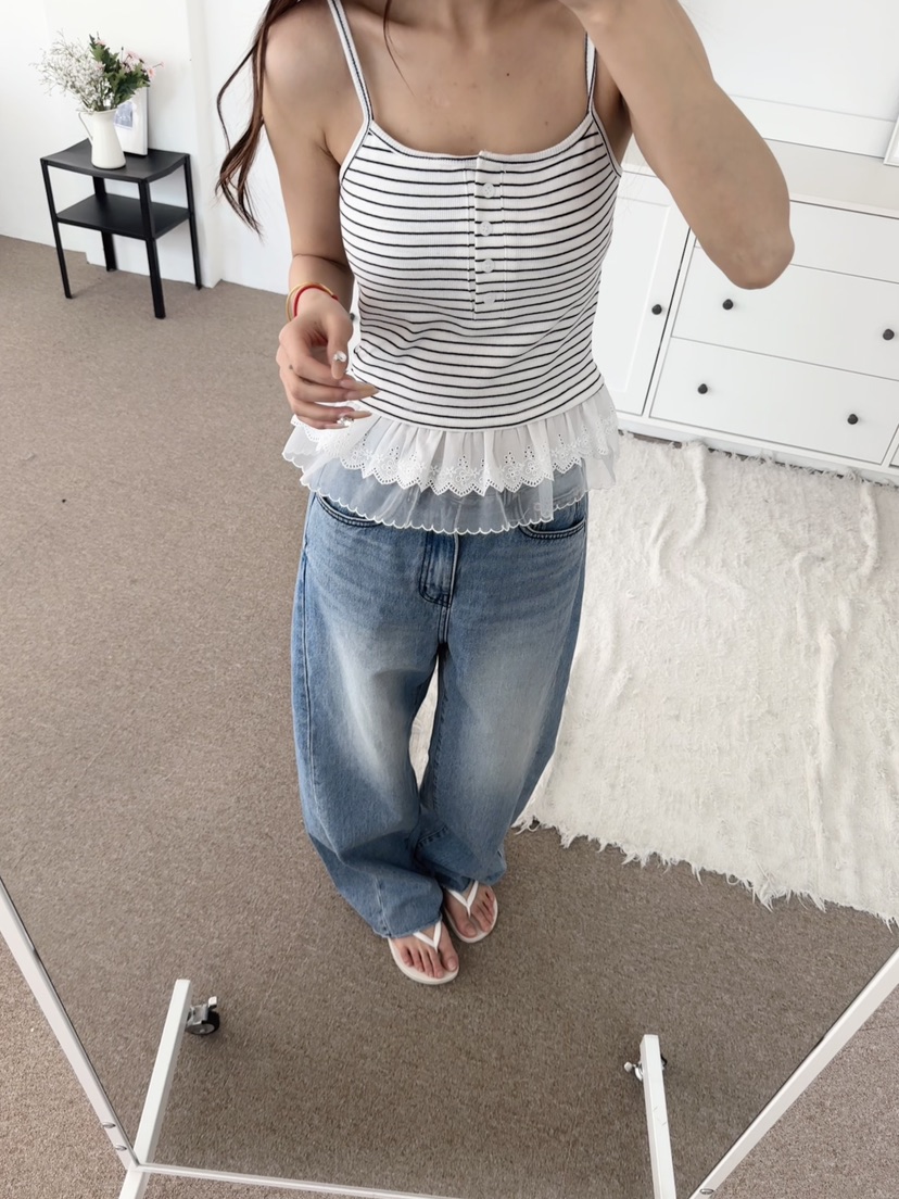 BUTTER-P韓國東大門直郵女士新品推薦熱賣26春夏吊帶背心BUTTER-P吊帶/背心