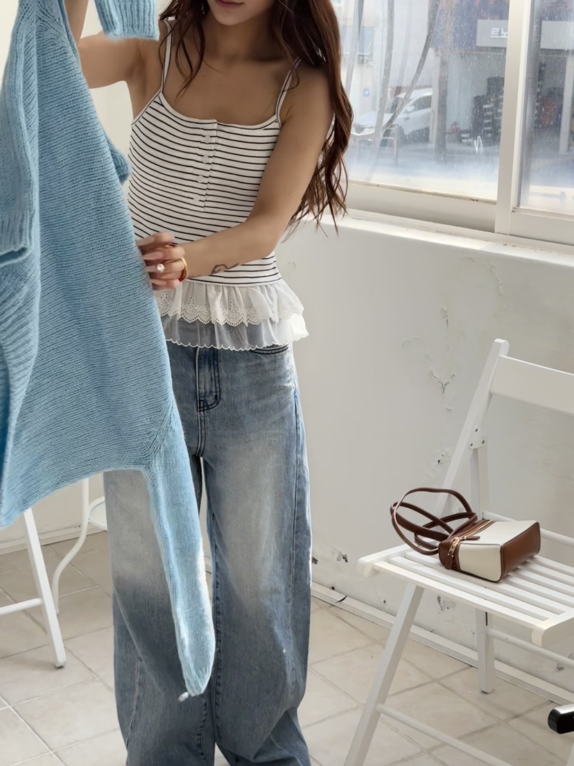 BUTTER-P韓國東大門直郵女士新品推薦熱賣26春夏吊帶背心BUTTER-P吊帶/背心