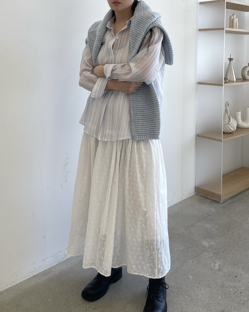 ALLVIBE韓國東大門直郵女士新品職業人氣熱賣26春夏長裙棉ALLVIBE長裙