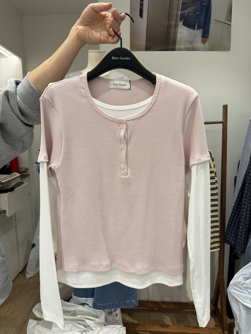 BIEN GARDER韓國直郵女裝新款休閑人氣職業熱賣推薦長袖T恤BIEN GARDER長袖T恤圖色1