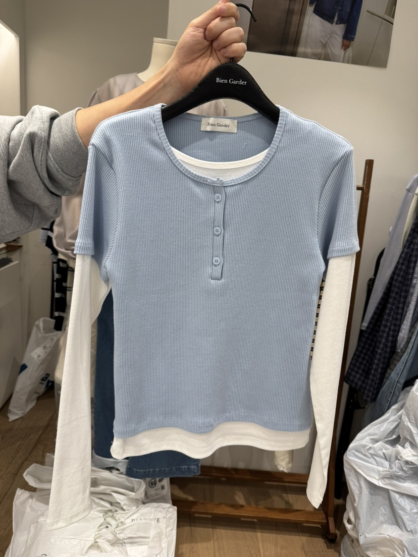 BIEN GARDER韓國直郵女裝新款休閑人氣職業熱賣推薦長袖T恤BIEN GARDER長袖T恤圖色3