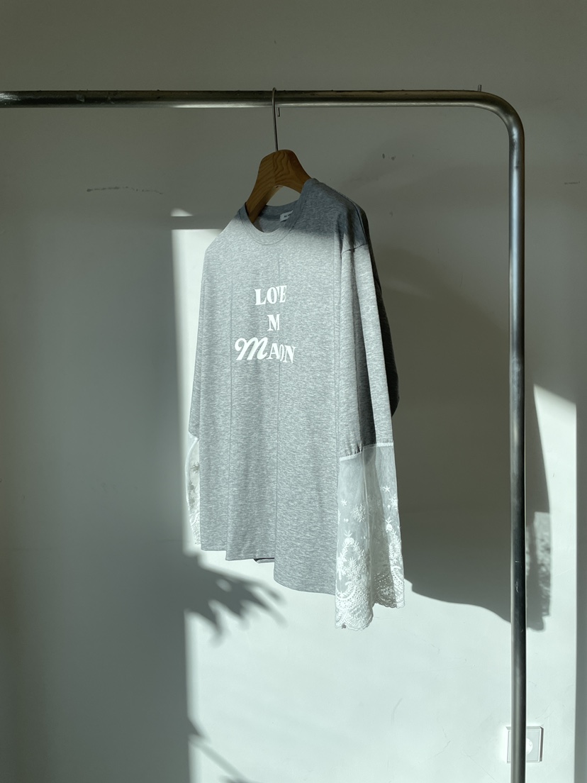 ALLVIBE韓國直郵實拍女士新款推薦熱賣休閑26春夏長袖T恤蕾絲ALLVIBE長袖T恤圖色2