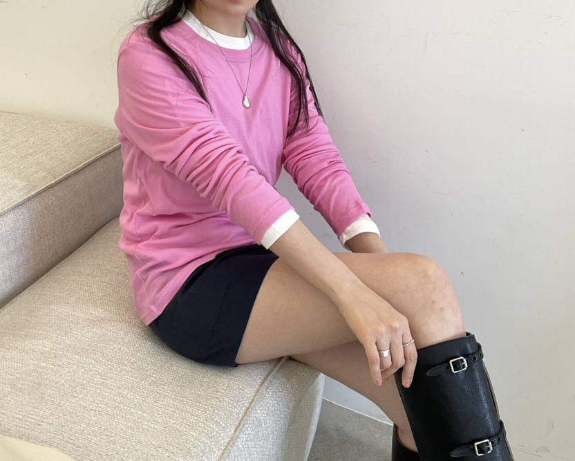 ALLVIBE韓國代購女士新品休閑人氣時尚26春夏長袖T恤天絲ALLVIBE長袖T恤