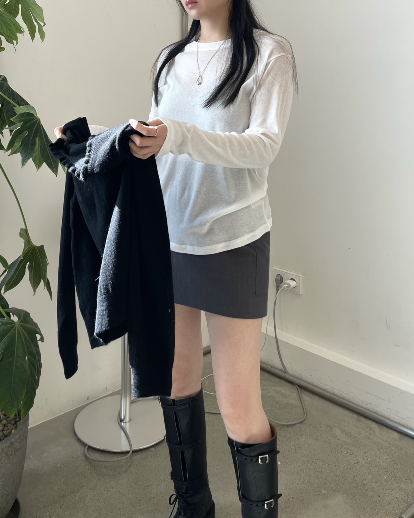 ALLVIBE韓國代購女士新品休閑人氣時尚26春夏長袖T恤天絲ALLVIBE長袖T恤