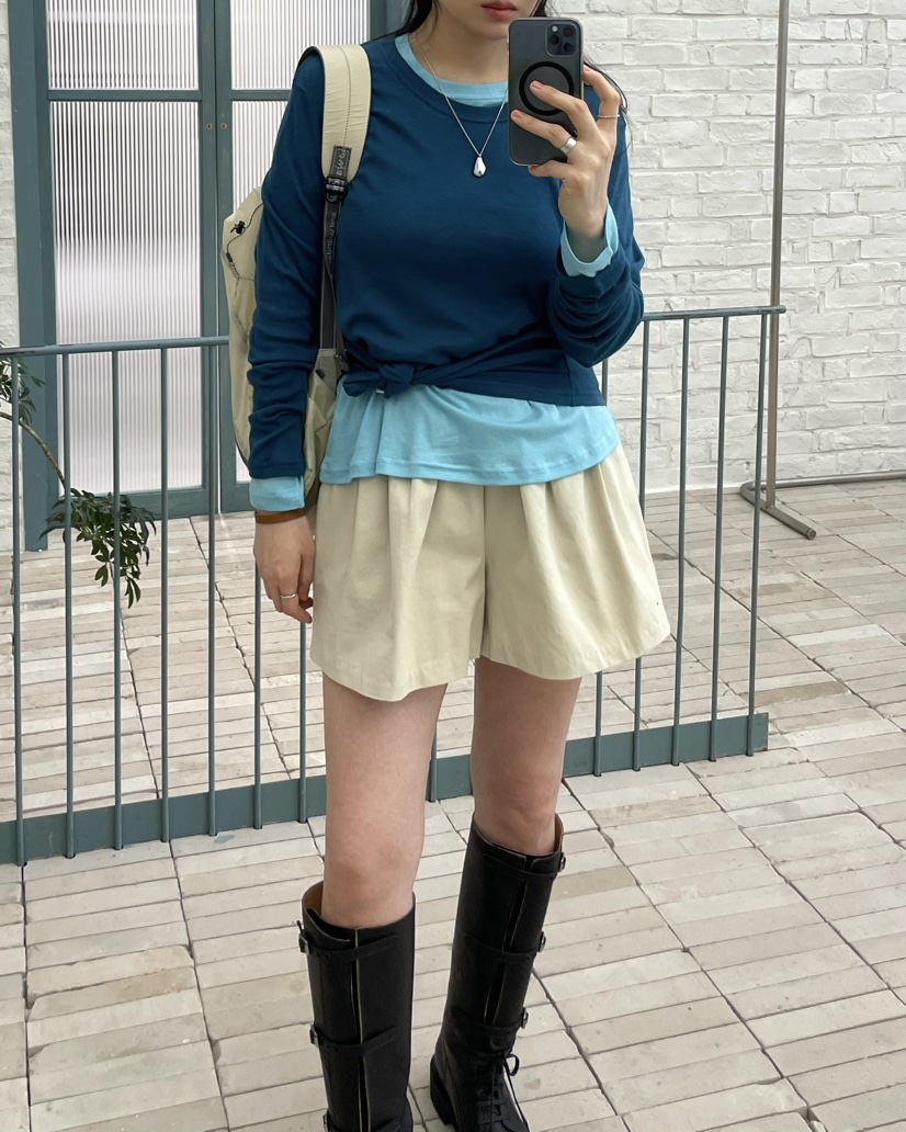 ALLVIBE韓國代購女士新品休閑人氣時尚26春夏長袖T恤天絲ALLVIBE長袖T恤