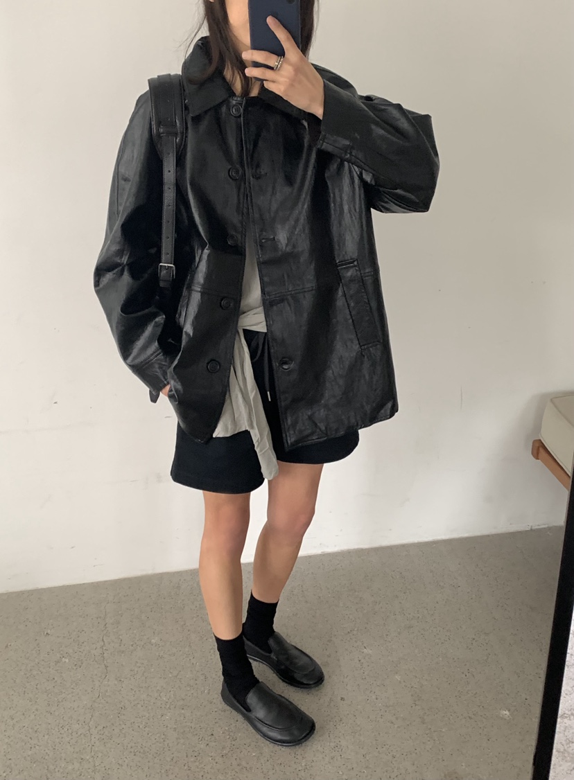ROMANTICIZE韓國直郵實拍女裝新品熱賣26春夏夾克插肩袖皮革ROMANTICIZE夾克