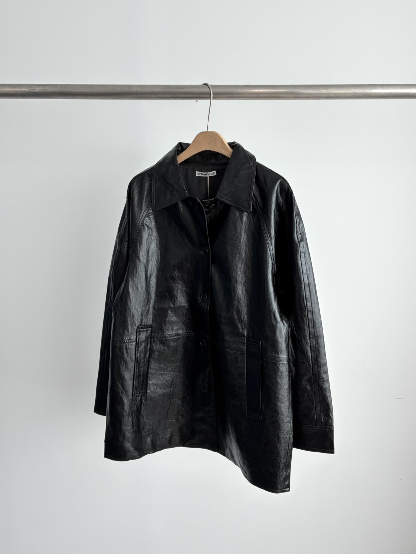 ROMANTICIZE韓國直郵實拍女裝新品熱賣26春夏夾克插肩袖皮革ROMANTICIZE夾克圖色1