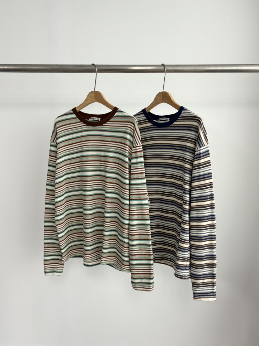 ROMANTICIZE韓國東大門代購女士新款時尚長袖T恤寬松條紋ROMANTICIZE長袖T恤