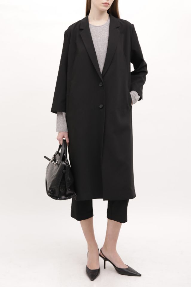 ROOKIE BUD韓國直郵實拍女裝新品職業休閑推薦人氣長款風衣ROOKIE BUD-P長款風衣