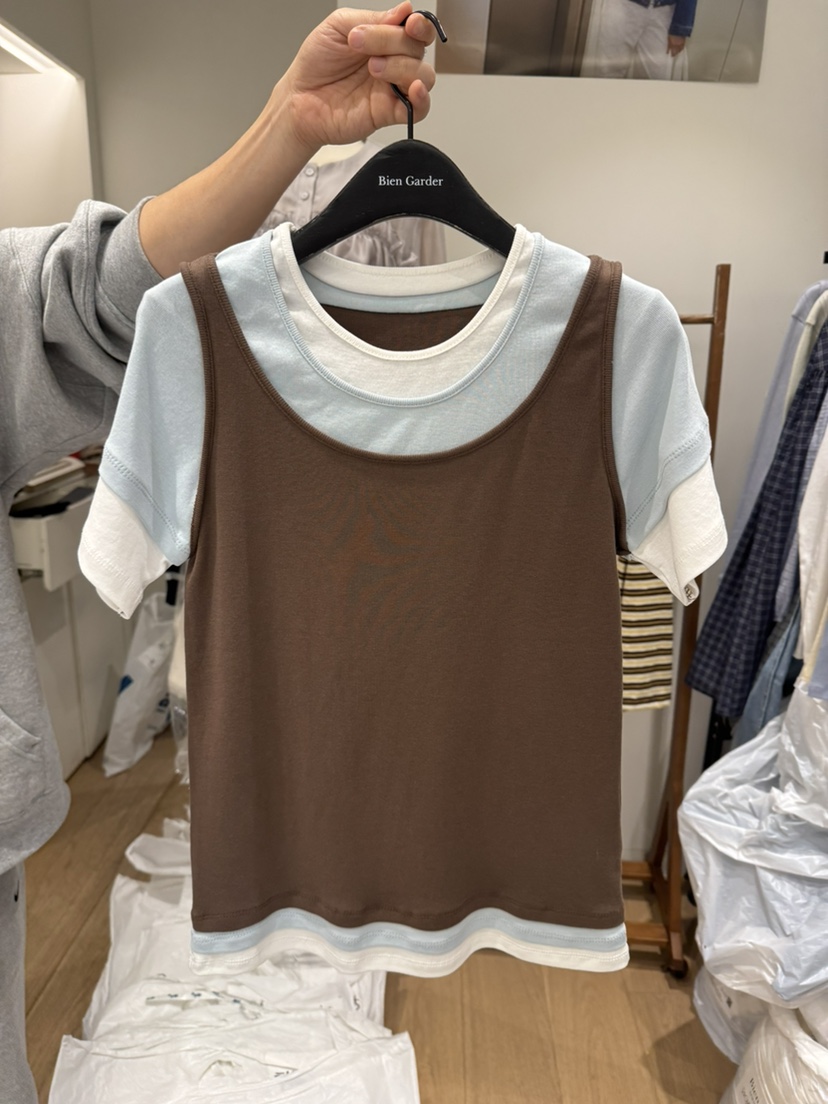 BIEN GARDER韓國東大門直郵女士新品26春夏推薦職業休閑T恤BIEN GARDERT恤圖色1