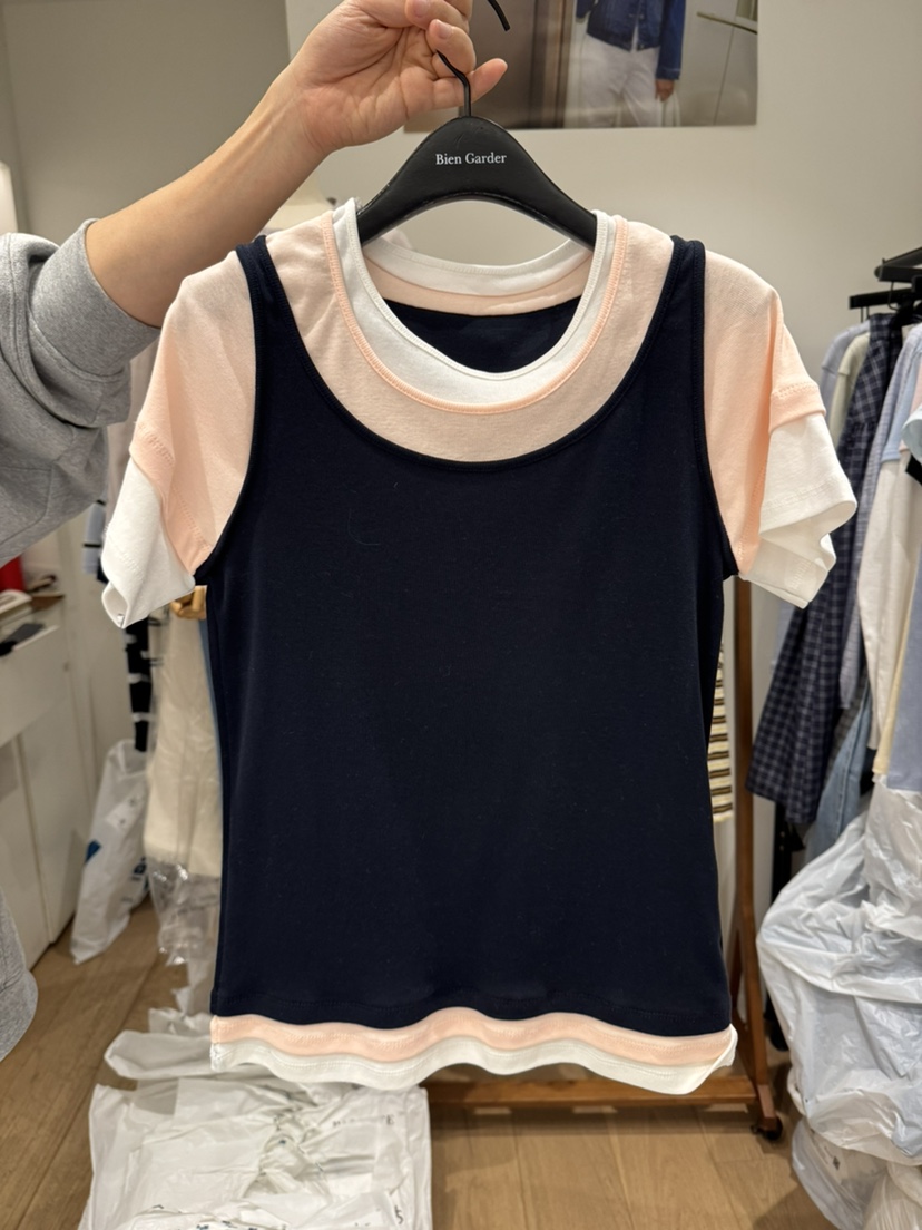 BIEN GARDER韓國東大門直郵女士新品26春夏推薦職業休閑T恤BIEN GARDERT恤圖色2