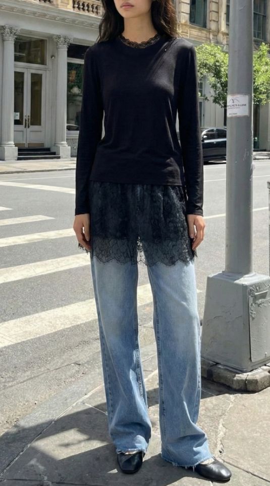 ROOKIE BUD韓國直郵實拍女士新品休閑人氣職業熱賣短裙蕾絲ROOKIE BUD-P短裙