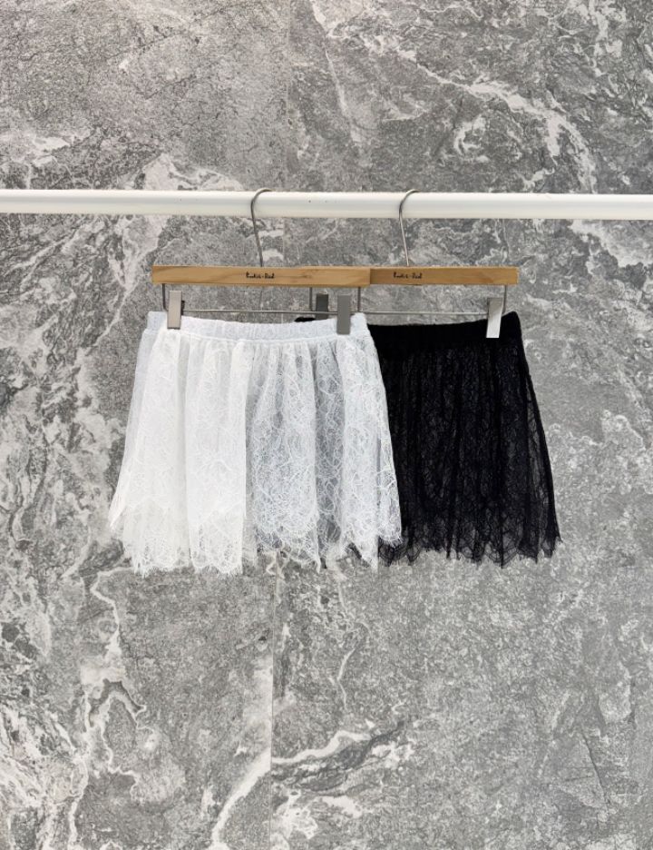 ROOKIE BUD韓國直郵實拍女士新品休閑人氣職業熱賣短裙蕾絲ROOKIE BUD-P短裙