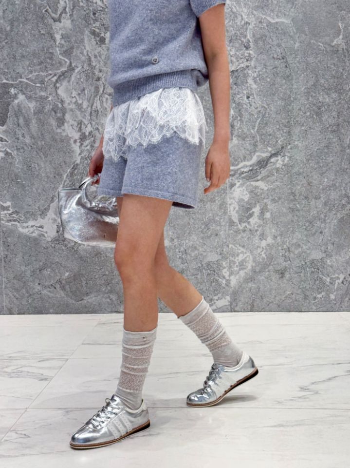 ROOKIE BUD韓國直郵實拍女士新品休閑人氣職業熱賣短裙蕾絲ROOKIE BUD-P短裙