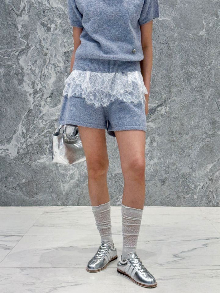 ROOKIE BUD韓國直郵實拍女士新品休閑人氣職業熱賣短裙蕾絲ROOKIE BUD-P短裙