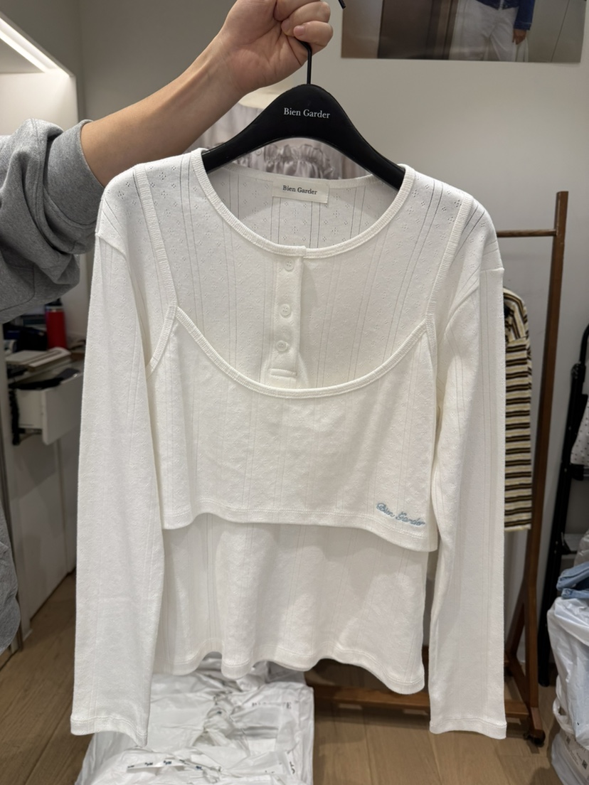 BIEN GARDER韓國東大門代購女士新品26春夏職業休閑長袖T恤BIEN GARDER長袖T恤圖色2
