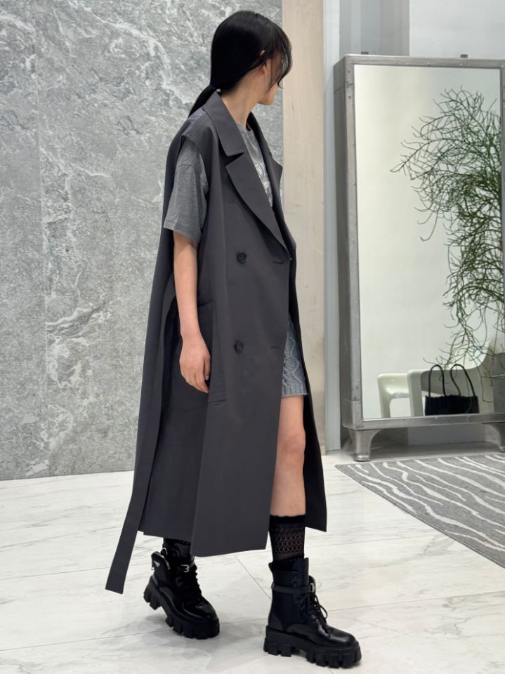 ROOKIE BUD韓國東大門代購女裝新款時尚長款風衣雙層長款ROOKIE BUD-P長款風衣