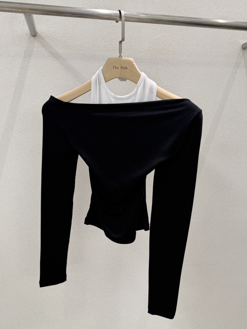 NOB韓國東大門代購女裝新品時尚推薦熱賣人氣休閑長袖T恤NOB長袖T恤圖色1