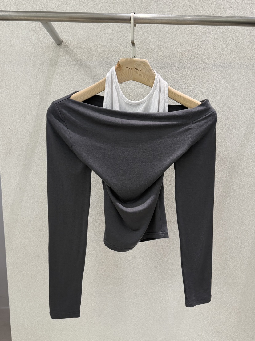 NOB韓國東大門代購女裝新品時尚推薦熱賣人氣休閑長袖T恤NOB長袖T恤圖色2