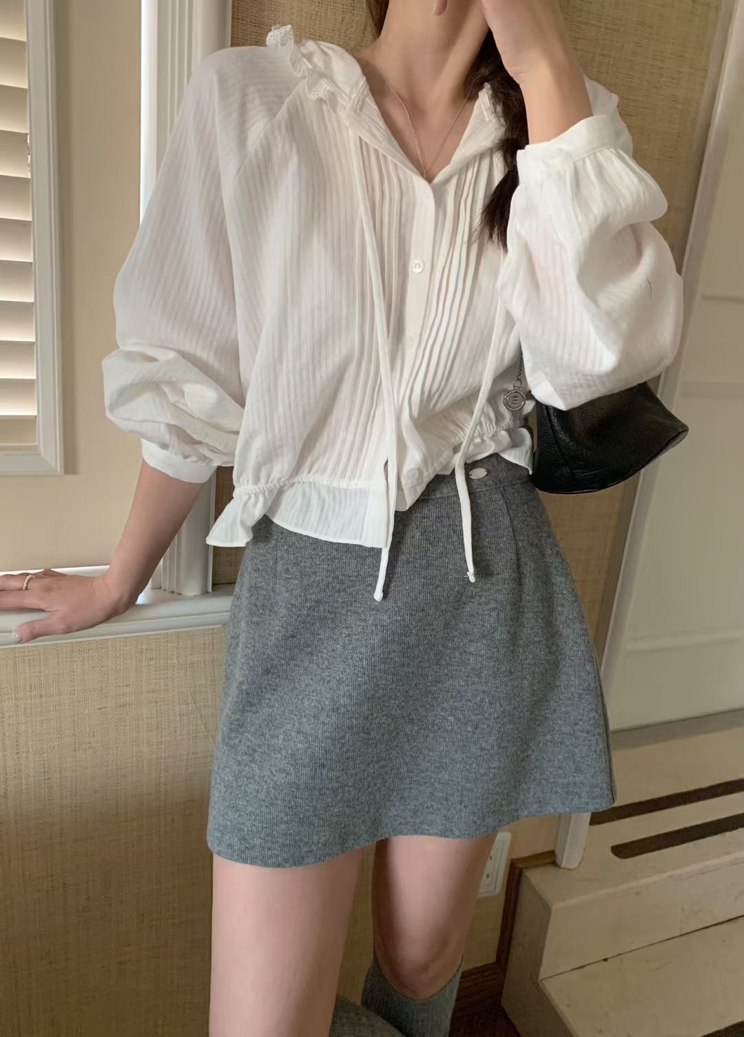 MELLOUNGE-멜라운지-T韓國直郵實拍女裝新款推薦休閑短裙MELLOUNGE-2件起短裙