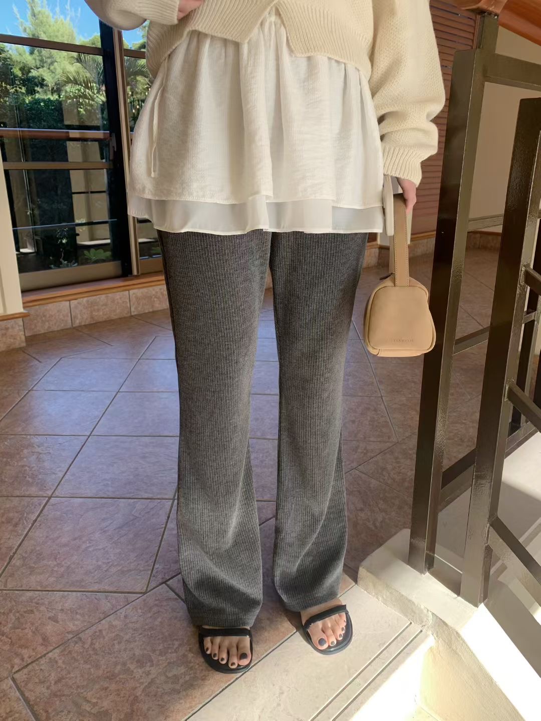 MELLOUNGE-멜라운지-T韓國直郵實拍女裝新品時尚休閑褲MELLOUNGE-2件起休閑褲圖色1