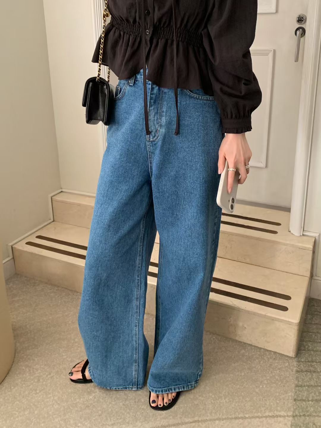 MELLOUNGE-멜라운지-T韓國代購女裝新品推薦休閑牛仔褲MELLOUNGE-2件起牛仔褲圖色2