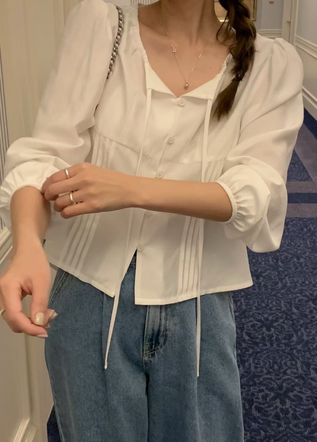 MELLOUNGE-멜라운지-T韓國直郵女士新品人氣襯衫蕾絲衫MELLOUNGE-2件起襯衫/蕾絲衫