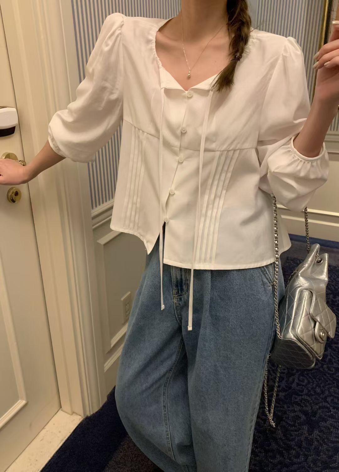 MELLOUNGE-멜라운지-T韓國直郵女士新品人氣襯衫蕾絲衫MELLOUNGE-2件起襯衫/蕾絲衫