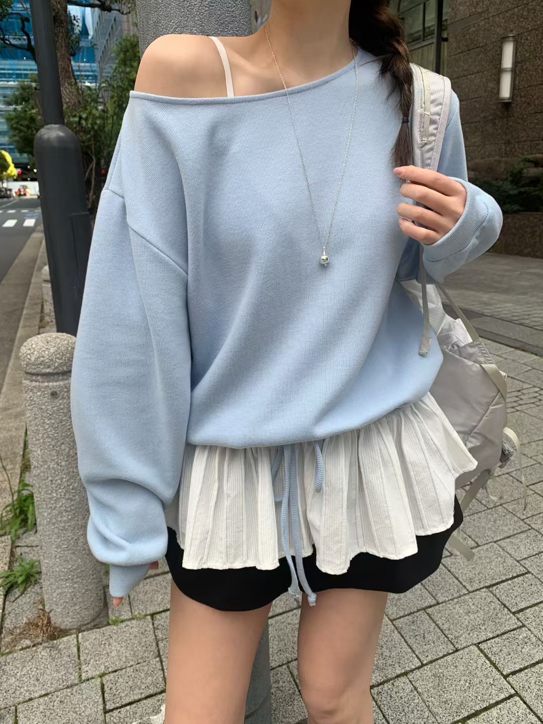 MELLOUNGE-멜라운지-T韓國直郵實拍女裝新品熱賣衛衣假兩件MELLOUNGE-2件起衛衣