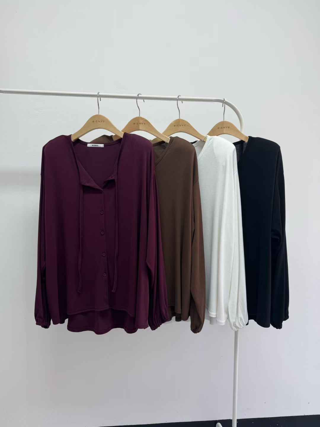 BIENVU韓國代購女士新款時尚熱賣職業26春夏人氣襯衫蕾絲衫BIENVU襯衫/蕾絲衫圖色4左四色